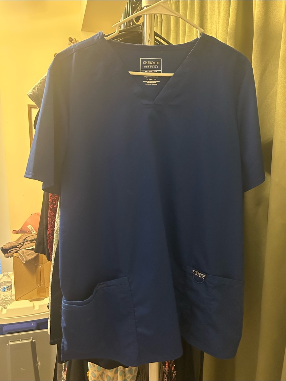Cherokee Women's V-Neck Scrub Top - Royal Blue